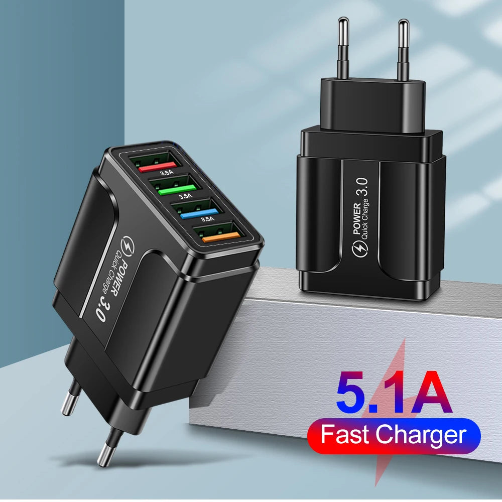 EU / USA Adaptor for USB charging Cables