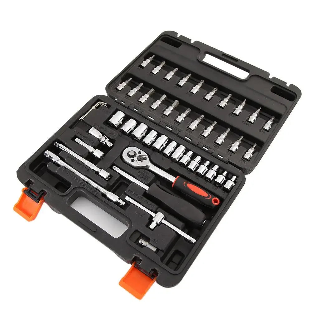 46pcs Ratchet Wrench Set Kit Sleeve for Car Motorcycle Bicycle Repair