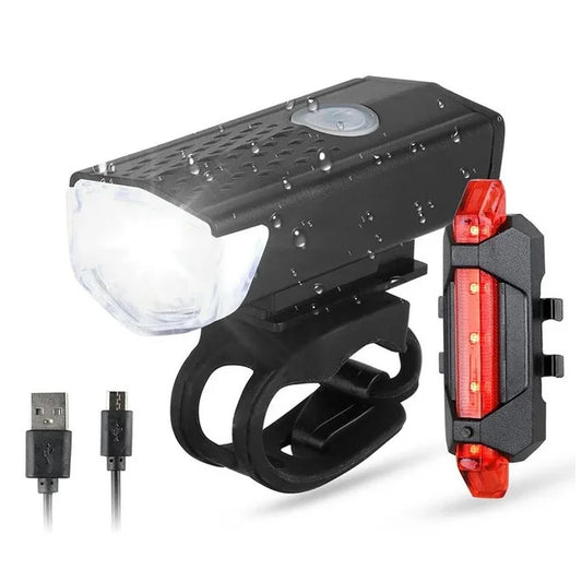 USB Rechargeable Bike Light Set