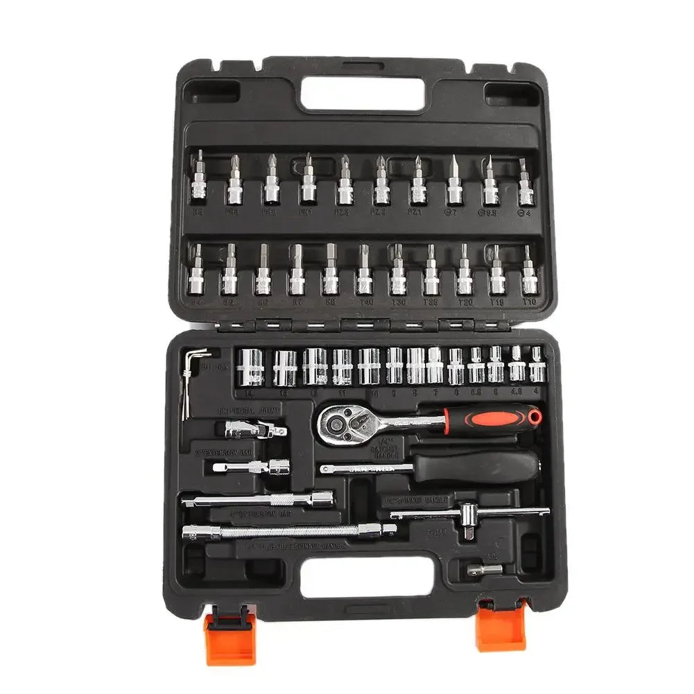 46pcs Ratchet Wrench Set Kit Sleeve for Car Motorcycle Bicycle Repair