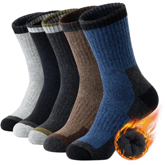 5 Pairs Wool Socks For Hiking Outdoors Casual