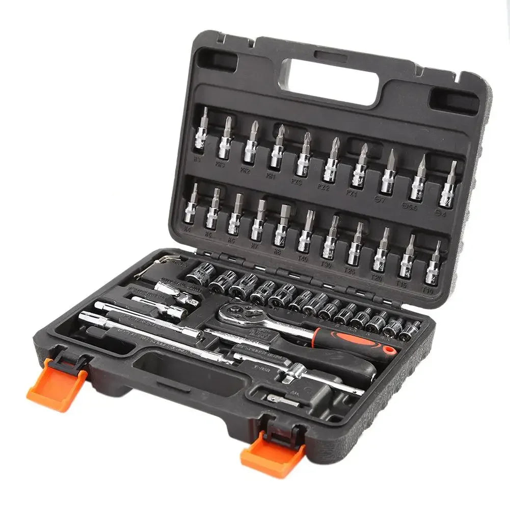 46pcs Ratchet Wrench Set Kit Sleeve for Car Motorcycle Bicycle Repair